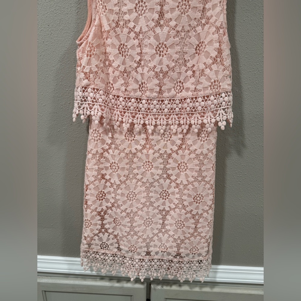 Celesta Pink Lace Detailed Dress Size Small - Picture 2 of 5